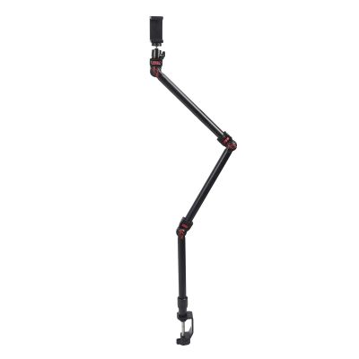 3 Section Articulating Arm, C Clamp Overhead Camera Mount Desk Stand Adjustable Articulated Arm with 1/4in 3/8in 5/8in Screw, 360 Ball Head