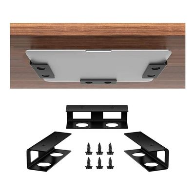 ZHONGCHENGWU Laptop Stand, Under Desk Laptop Mount Holder, Aluminum Laptop Storage Bracket with Anti-Scratch Felt Board Desk Accessories(Black)