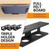 ZHONGCHENGWU Laptop Stand, Under Desk Laptop Mount Holder, Aluminum Laptop Storage Bracket with Anti-Scratch Felt Board Desk Accessories(Black) view 3