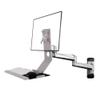 YUHUAWF Monitor Stand Silver Wall Mount Double Arm with Regular Tray Monitor Stand Collapsible 90 Monitor Stand Desk arm view 1