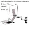 YUHUAWF Monitor Stand Silver Wall Mount Double Arm with Regular Tray Monitor Stand Collapsible 90 Monitor Stand Desk arm view 2