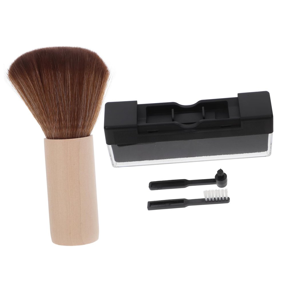 DIYEAH Static Brush Set for Turntable Vinyl Record Cleaning Kit Wooden Handle Record Cleaning Brush for and Vinyl