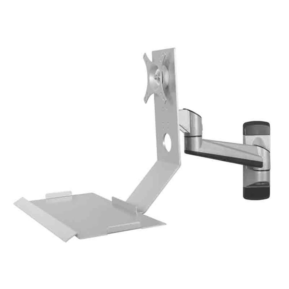 mengli-99 Monitor Mount Single Arm Silver Color Monitor Stand with Plain Tray Stand Foldable 90 Single Screen Stand Monitor Stand