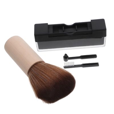 TEHAUX 4-Piece Vinyl Record Cleaning Brush Set Anti-Static Turntable Maintenance Tools Includes Soft Brushes for Effective Record Care