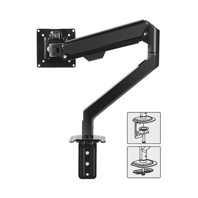 XJOYSL7921 Monitor Stand Single Monitor Desk Mount for 17"-32" Screens, Tilt, Swivel, Rotation, Gas Spring Monitor Mount Arm with Cable Management, C-Clamp & Grommet Base Monitor Arm Desk
