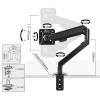 XJOYSL7921 Monitor Stand Single Monitor Desk Mount for 17"-32" Screens, Tilt, Swivel, Rotation, Gas Spring Monitor Mount Arm with Cable Management, C-Clamp & Grommet Base Monitor Arm Desk view 2