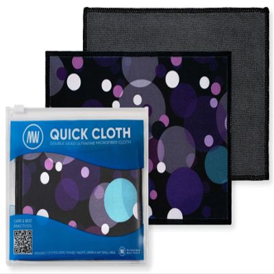Quick Cloth Microfiber Glasses Cleaning Cloths 5"x7" 2 Pack with