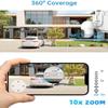 Slice Jelly Securit Camer Wireless Solar Powered Outdoor for Home and Farm, ABS Fireproof Waterproof Material, 360 View, 2K HD Color Night Vision,Human Auto Tracking, 2-Way Audi (Wite) view 4