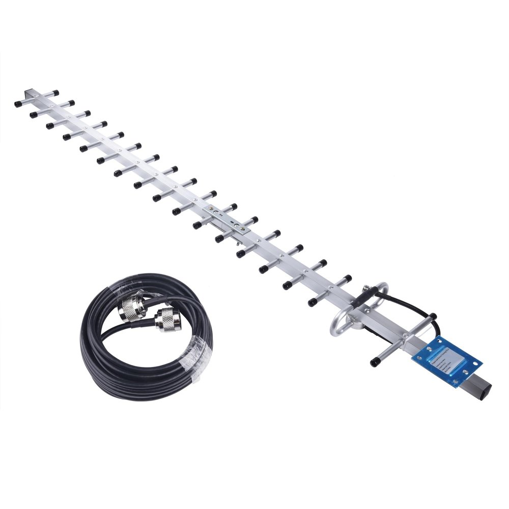 WSOLDMA 2G/3G/4G Yagi Antenna 20dbi 824-2700MHz - Outdoor Directional Antenna N Female Connector (with 15M Extension Cable)