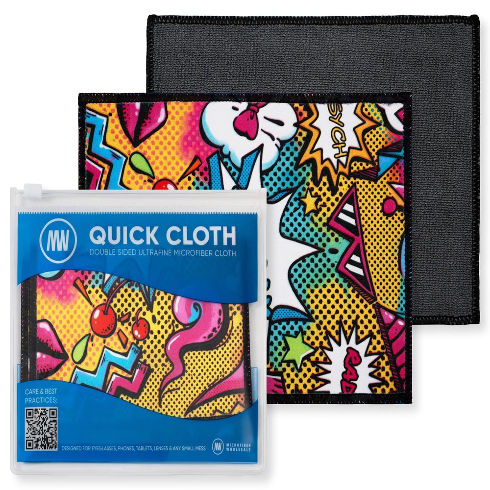 Microfiber Wholesale Quick Cloth Glasses Cleaning Cloths 5x7 Popart
