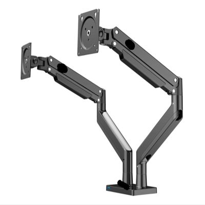 ADBWEKKF G32 Aluminum Alloy 22"-32" Dual LCD LED Monitor Mount Gas Spring Arm Full Motion Monitor Holder Support Load 3-15