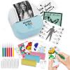 Sticker Printer - Bluetooth Inkless Thermal Printer & Sticker Maker, Wireless Portable Print Pod for iPhone/Android, DIY Labels, Notes, Kids Crafts, Journals - Includes 13 Rolls Paper-Blue view 1