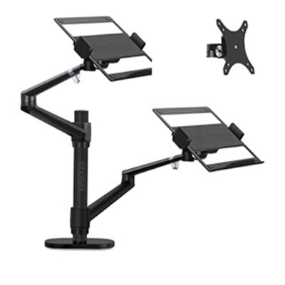 ADBWEKKF OL-13L Silver Ergonomics 10"-17" Double Laptop Stand Desktop PC Bracket Computer Notebook Mount Dual Arm(OL-13L-V Black)