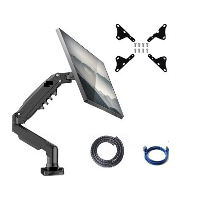 ADBWEKKF F80 for 200x200 17-30" Monitor Holder Arm Gas Spring Full Motion LCD TV Mount 2-9kg Dual Arm Clamp Bracket USB3.0(More parts-03)