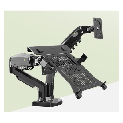 ADBWEKKF Gas Spring Dual Arm for 17"-27" Monitor Holder + 10"-17" Laptop Support Air Press Mount Stand Load 2-9kg(F160NX-FP-2)