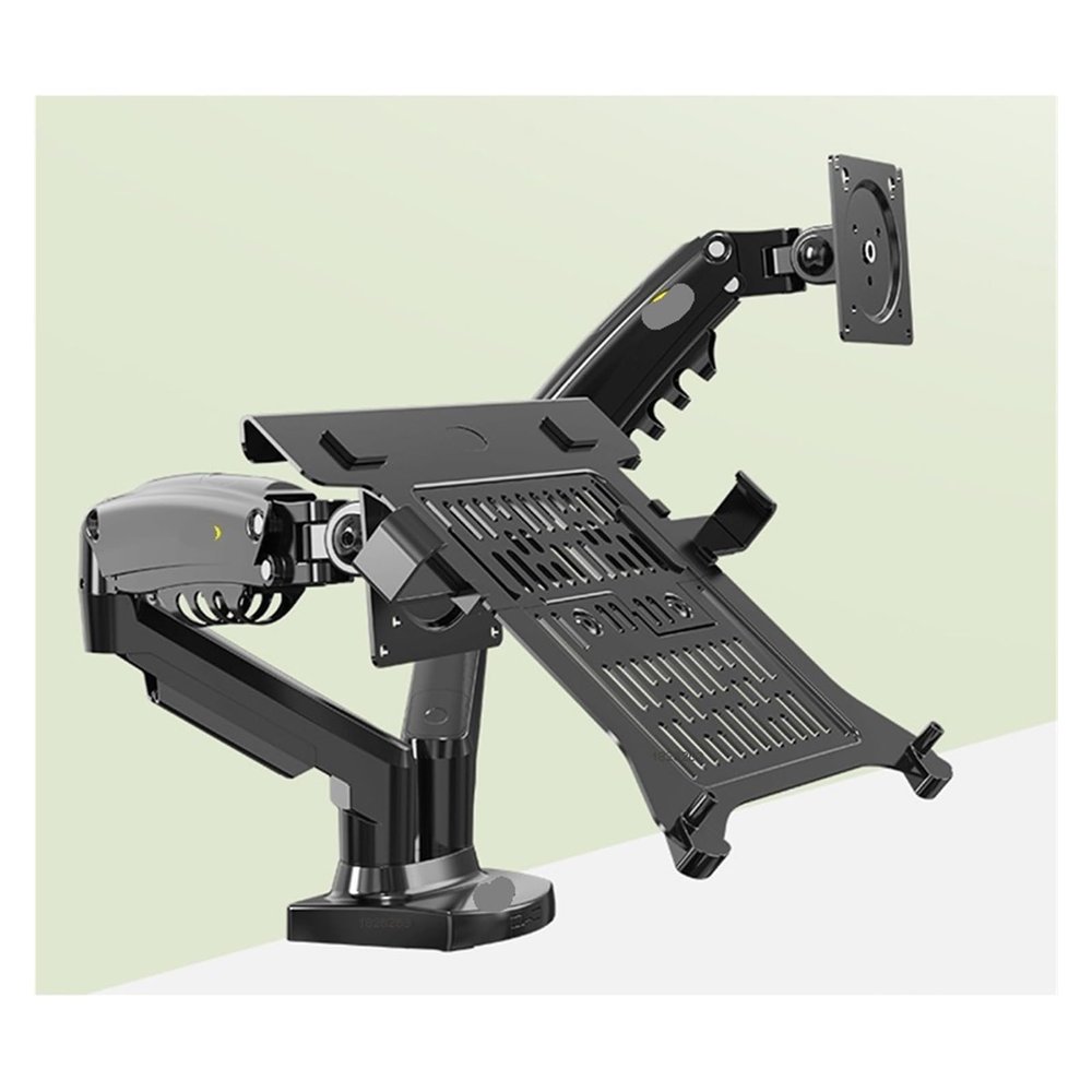 ADBWEKKF Gas Spring Dual Arm for 17"-27" Monitor Holder + 10"-17" Laptop Support Air Press Mount Stand Load 2-9kg(F160NX-FP-2)