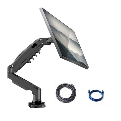 ADBWEKKF F80 for 200x200 17-30" Monitor Holder Arm Gas Spring Full Motion LCD TV Mount 2-9kg Dual Arm Clamp Bracket USB3.0(More parts-01)