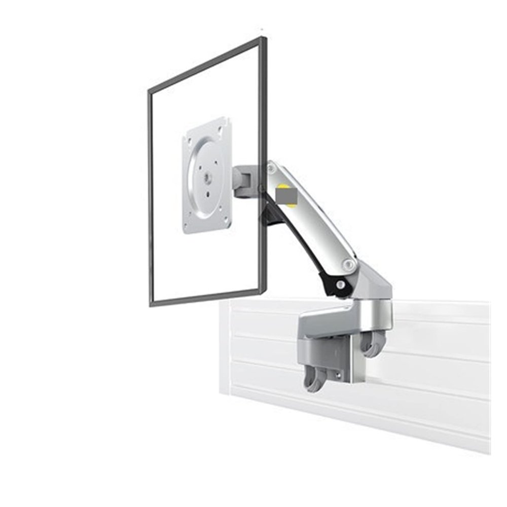 ADBWEKKF M150 17"-27" Monitor Holder Arm On Office Partition Gas Spring Full Motion LCD TV Mount 2-7kg Dual Aluminum(Silver)