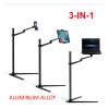 ADBWEKKF UP-8A Multifunction 3in1 Computer Floor Stand ForLaptop/Tablet PC/Smartphone Holder Height/Angle Adjustable with Mouse Tray(Silver) view 2