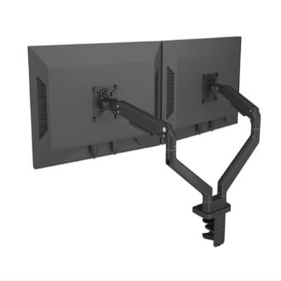 ADBWEKKF Aluminum Desktop 17-32" Dual Monitor Holder Mechanical Spring Arm Lifting Full Motion TV Monitor Mount Load 11kgs Eac(Black)