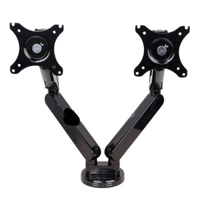 ADBWEKKF Q5D Gas Spring Desktop 10-27 Inch Dual Monitor Holder Mount Arm Display Stand with 2 USB Port Loading 2-9kgs Each Head