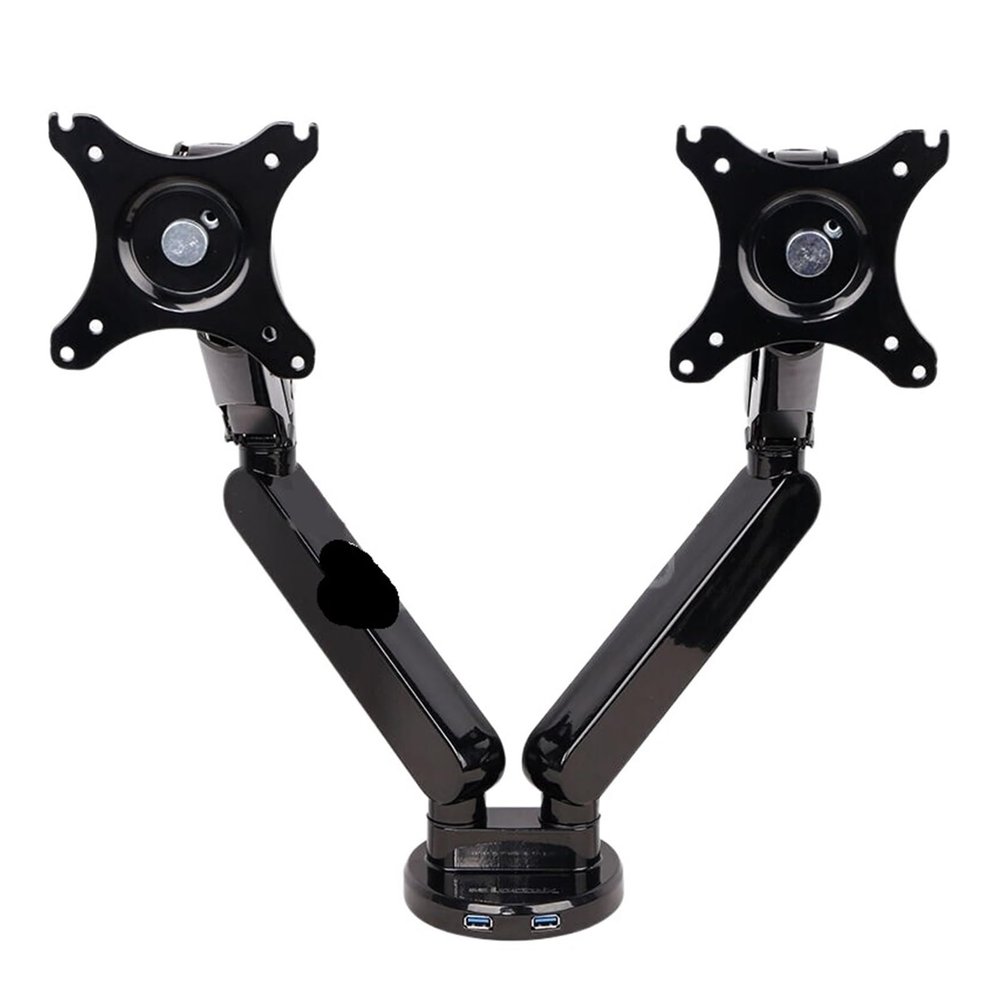 ADBWEKKF Q5D Gas Spring Desktop 10-27 Inch Dual Monitor Holder Mount Arm Display Stand with 2 USB Port Loading 2-9kgs Each Head