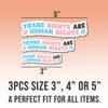 (3pcs) Trans Rights Are Human Rights Sticker, LGBTQ+ Pride, Safe Space, Trans Rights Sticker, Human Rights for LGBTQ+ Pride, Transgender Supporters, Cute for Water Bottles, Laptop, Window, Notebook 5" view 2