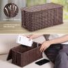 Large Cable Management Box, Handwoven Imitation Rattan Cord Organizer Cord Hider Box, Desk Cord Management Box to Hide Cords and Power Strips, Dark Brown view 3