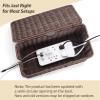 Large Cable Management Box, Handwoven Imitation Rattan Cord Organizer Cord Hider Box, Desk Cord Management Box to Hide Cords and Power Strips, Dark Brown view 4