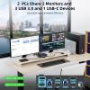 8K Dual Monitor KVM Switch Dual HDMI 2.1 2 Monitors 2 Computers 2 in 2 Out 4 Port USB 3.0 8K@60Hz/4K@120Hz KVM Switches Wired Desktop Controller & 2 USB 3.0 Cables Included view 2