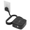 10 Ft Surge Protector Power Strip - YISHU 8 Widely Outlets with 4 USB Ports, 3 Side Outlet Extender with 10 Feet Flat Extension Cord, Ultra Flat Plug, Wall Mount, Desk USB Charging Station, ETL, Black view 1