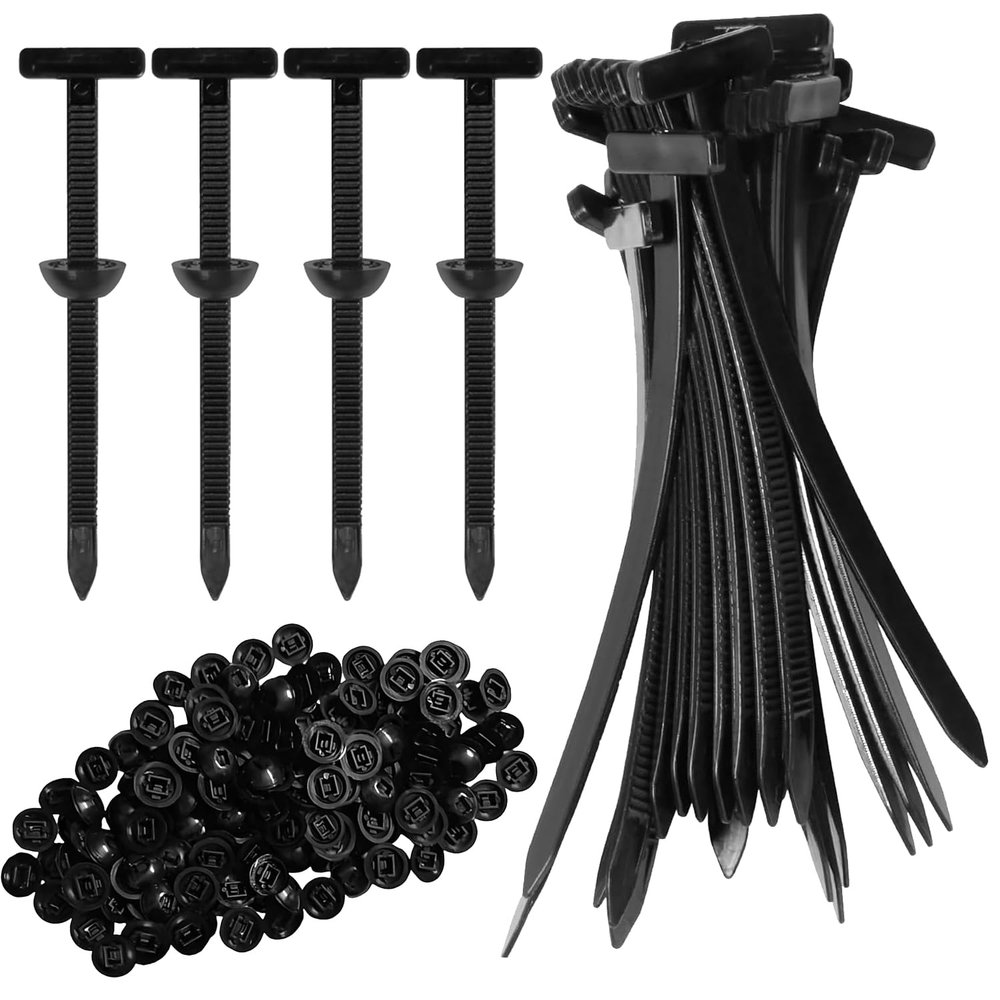 100 PCS Nylon Universal Cable Tie Buckle with Pin & Button Design - Heavy Duty Self-Locking Zip Ties Holder, UV Resistant Plastic Fasteners for Car Body, Tool Organization, and Daily Fixing (100)