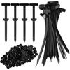 100 PCS Nylon Universal Cable Tie Buckle with Pin & Button Design - Heavy Duty Self-Locking Zip Ties Holder, UV Resistant Plastic Fasteners for Car Body, Tool Organization, and Daily Fixing (100) view 1