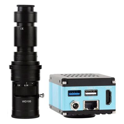 Lab Microscope Accessories 4K 2K 8.3MP HDMI USB3.0 Gigabit Network Industrial Measurement Digital Video Microscope C Mount Camera for Phone PBC IC Repair(with 500x Lens)