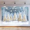 Wathon Winter Snow Forest Backdrop for Photography Glitter Snowy Pine Tree Photo Backdrop Christmas Holiday Xmas Happy New Year Party Decorations Photo Background Booth Video Studio Props 10X8FT view 1