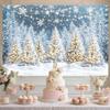 Wathon Winter Snow Forest Backdrop for Photography Glitter Snowy Pine Tree Photo Backdrop Christmas Holiday Xmas Happy New Year Party Decorations Photo Background Booth Video Studio Props 10X8FT view 4
