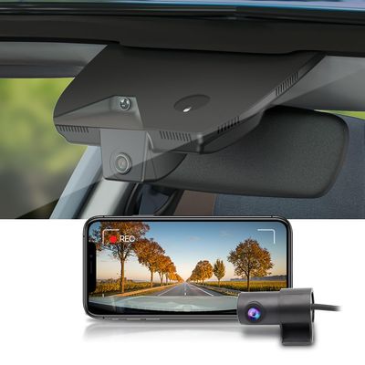 Fitcamx Front 2160P+Rear 1080P Dash Cam Adapts for Kia K5 2025-2026 (Part No#L2500) LXS GT-Line EX GT, OEM Factory Look, 2 Way HD Video, WiFi & APP, Loop Recording, G-Sensor, Easy to Set, 128GB Card
