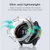 2 Pack for Garmin Forerunner 970 Case Cover,Shockproof, Anti-Scratch, Full Coverage Bumper Shell, Lightweight and Durable TPU Case Cover for Garmin Forerunner 970 Smart Watch,Black+Clear view 2