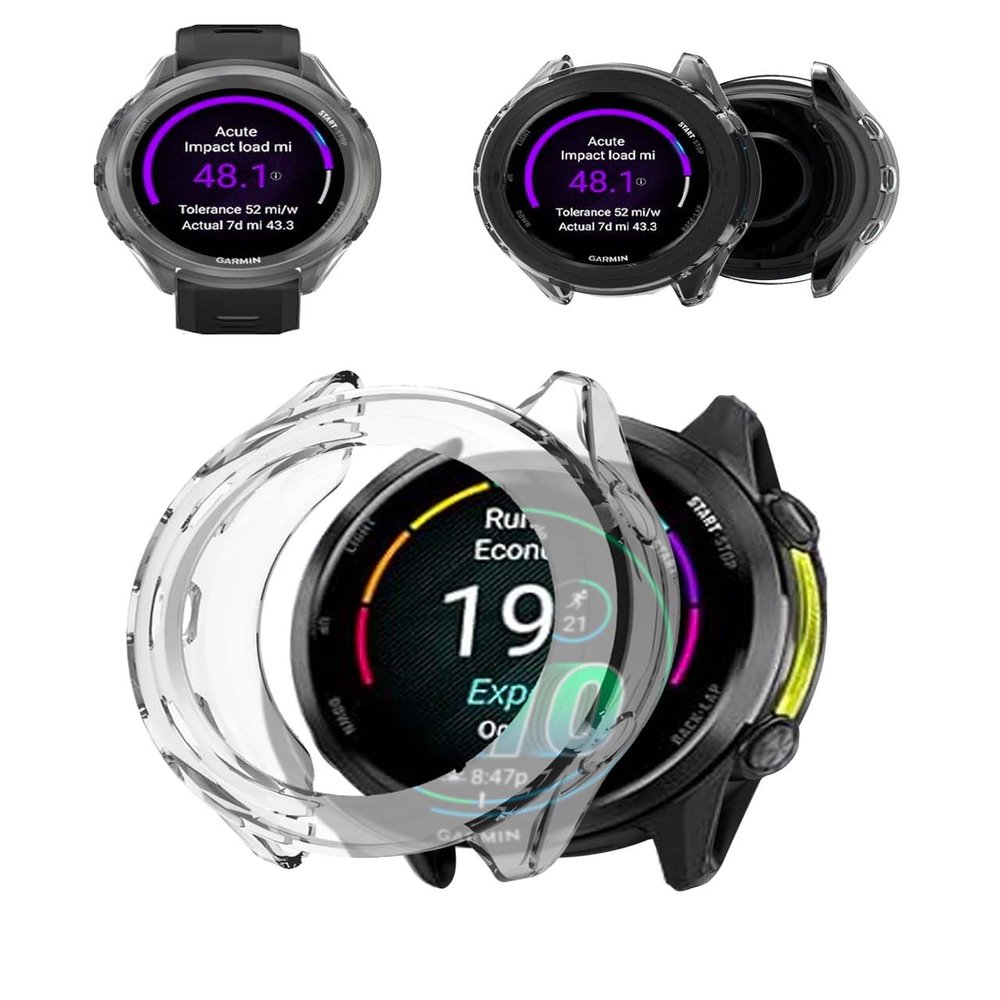 for Garmin Forerunner 970 Case Cover,Shockproof, Anti-Scratch, Full Coverage Bumper Shell, Lightweight and Durable TPU Case Cover for Garmin Forerunner 970 Smart Watch,Clear