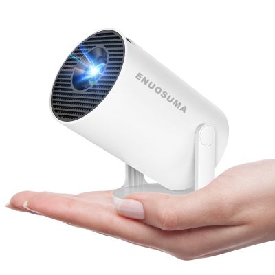 ENUOSUMA Super Mini Projector with WIFI 6 and Bluetooth, 4K 1080P Support Portable Projector, Built-in App, Android 11, 200 ANSI, Auto Keystone Correction, Video Projector for Laptop/PC/Smartphone
