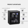 23L Dry Cabinet Camera, 2 Layers Camera Lens Intelligent Dehumidifier with Shelf Height Adjustable, Noiseless and Energy Saving, Electronic Moisture-proof Box (Black) view 3