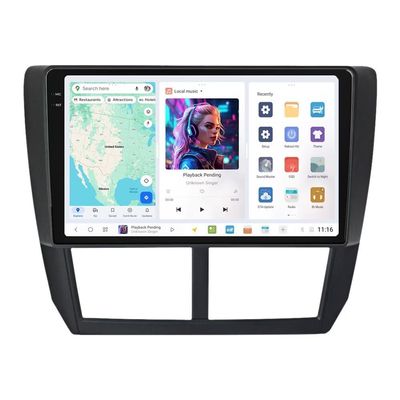 DUDUAUTO Car Radio Stereo for Subaru Forester Impreza WRX 2008-2012-4GB RAM 64GB ROM, Biorunn Android DUDU4 9.5 Inch in-Cell Screen GPS Navi Car-Play Android Auto Touch Screen Head Unit