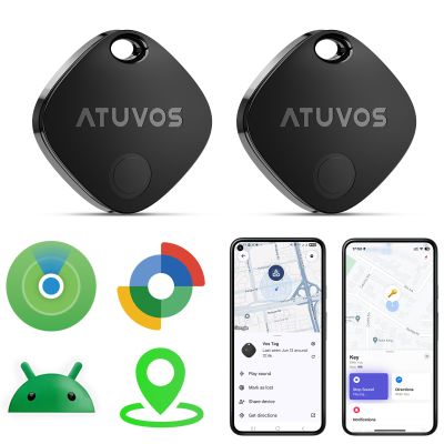 ATUVOS 2026 New Dual System Air Tracker Tags-2 Pack, Compatible with Apple Find My (iOS) & Google Find Hub (Android) [Not for Huawei], Bluetooth Tracker Smart Tag for Keys, Luggage, Backpack, Suitcase