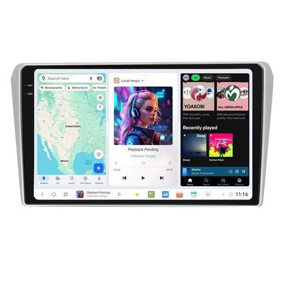 DUDUAUTO DUDU7 Radio for Toyota Avensis 2002-2008(Silver) Stereo Android 13 6+64GB 2K 9.5" 2K Touch Screen GPS Navigation Head Unit with Car-Play Android Auto Type-C Port