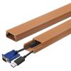 HARFINGTON 5pcs Cord Hider Wall 15inx0.8inx0.4in (LxWxH) PVC Cable Cover Self Adhesive Wire Hider Wall Mounted TV Cable Raceway for Cables Management (75in Total Length),Brown view 1