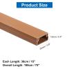 HARFINGTON 5pcs Cord Hider Wall 15inx0.8inx0.4in (LxWxH) PVC Cable Cover Self Adhesive Wire Hider Wall Mounted TV Cable Raceway for Cables Management (75in Total Length),Brown view 2