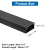 HARFINGTON 5pcs Cord Hider Wall 15inx1.18inx0.6in (LxWxH) PVC Cable Cover Self Adhesive Wire Hider Wall Mounted TV Cable Raceway for Cables Management (75in Total Length),Black view 2