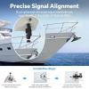 Segrehy Pole Clamp Mount Universal Adjustable Angle Bracket for Mini Satellite Antenna Aluminum Alloy Portable Design RV Ladders Yacht Poles (Mount and Black Adapter) view 4