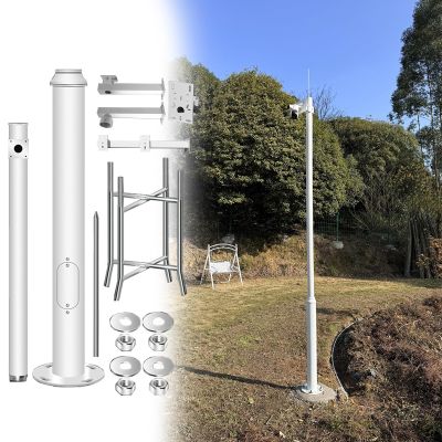 LXLZYXSF Dome Camera Mount Post and Bracket, Universal Security Surveillance Camera Pole Outdoor with Junction Box Hole and Wire Hole, Solar Street Lights Columns(6.5ft (2 Sections) H)