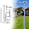 LXLZYXSF Extra Tall Security Surveillance Camera Pole with 4 Brackets, Mounting Rebar Cage Base, Heavy Duty Metal Street Lamp Post for Outside Backyard Parking Lot Walkways(16.4ft (3 Sections) H) view 1